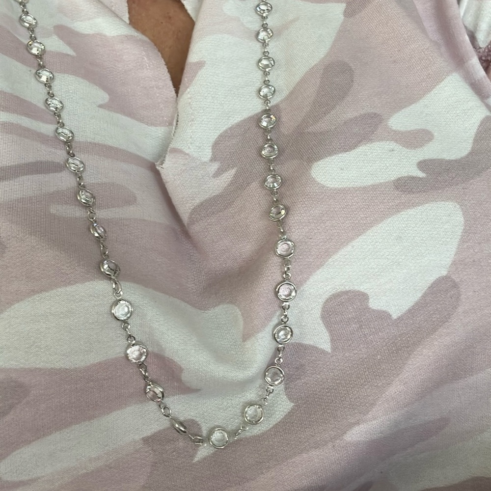 Touchstone crystal bezel crystal necklace ,